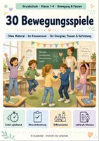 Vorschau - Spiele - 30 Bewegungsspiele ohne Material für die Grundschule - Deckblatt