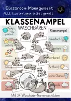 Vorschau - Poster - Klassenampel für die Waschbär | Belohnungssystem Waschbärklasse - Deckblatt