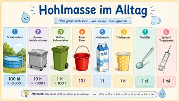 Vorschau - Arbeitsblätter - Hohlmasse - Repetition - Seite 1