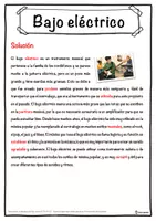 Vista previa - Hojas de trabajo - Bajo eléctrico Ficha de música: texto con huecos, comprensión auditiva y sopa de letras - página 2