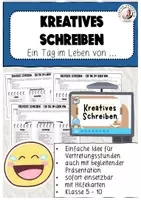 Vorschau - Arbeitsblätter - Kreatives Schreiben Deutsch Ein Tag im Leben von ... Sek I - Deckblatt