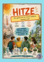 Vorschau - Arbeitsblätter - Hitze - Wie gehen wir mit immer heißeren Sommern um - Deckblatt
