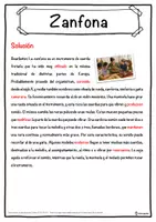 Vista previa - Hojas de trabajo - Zanfona Ficha de música: texto con huecos, comprensión auditiva y sopa de letras - página 2