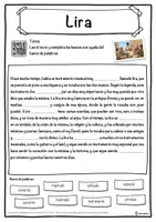 Vista previa - Hojas de trabajo - Lira Ficha de música: texto con huecos, comprensión auditiva y sopa de letras - página 1