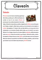 Vista previa - Hojas de trabajo - Clavecín Ficha de música: texto con huecos, comprensión auditiva y sopa de letras - página 2