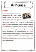 Vista previa - Hojas de trabajo - Armónica Ficha de música: texto con huecos, comprensión auditiva y sopa de letras - página 2