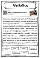 Vista previa - Hojas de trabajo - Melódica Ficha de música: texto con huecos, comprensión auditiva y sopa de letras - página 1