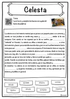 Vista previa - Hojas de trabajo - Celesta Ficha de música: texto con huecos, comprensión auditiva y sopa de letras - página 1