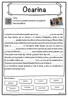 Vista previa - Hojas de trabajo - Ocarina Ficha de música: texto con huecos, comprensión auditiva y sopa de letras - página 1