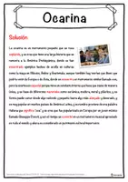 Vista previa - Hojas de trabajo - Ocarina Ficha de música: texto con huecos, comprensión auditiva y sopa de letras - página 2