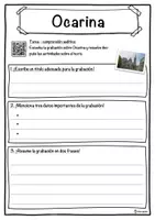 Vista previa - Hojas de trabajo - Ocarina Ficha de música: texto con huecos, comprensión auditiva y sopa de letras - página 3