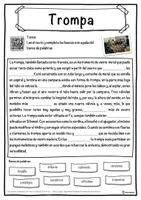 Vista previa - Hojas de trabajo - Trompa Ficha de música: texto con huecos, comprensión auditiva y sopa de letras - página 1