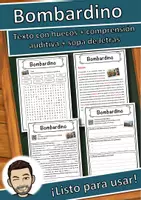 Vista previa - Hojas de trabajo - Bombardino Ficha de música: texto con huecos, comprensión auditiva y sopa de letras - Portada