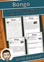 Vista previa - Hojas de trabajo - Bongo Ficha de música: texto con huecos, comprensión auditiva y sopa de letras - Portada