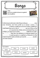 Vista previa - Hojas de trabajo - Bongo Ficha de música: texto con huecos, comprensión auditiva y sopa de letras - página 1