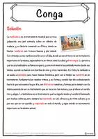 Vista previa - Hojas de trabajo - Conga Ficha de música: texto con huecos, comprensión auditiva y sopa de letras - página 2