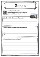 Vista previa - Hojas de trabajo - Conga Ficha de música: texto con huecos, comprensión auditiva y sopa de letras - página 3