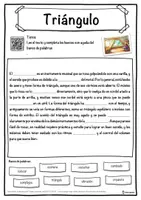 Vista previa - Hojas de trabajo - Triángulo Ficha de música: texto con huecos, comprensión auditiva y sopa de letras - página 1