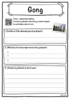 Vista previa - Hojas de trabajo - Gong Ficha de música: texto con huecos, comprensión auditiva y sopa de letras - página 3