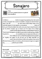 Vista previa - Hojas de trabajo - Sonajero Ficha de música: texto con huecos, comprensión auditiva y sopa de letras - página 1
