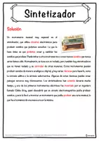 Vista previa - Hojas de trabajo - Sintetizador Ficha de música: texto con huecos, comprensión auditiva y sopa de letras - página 2