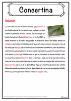 Vista previa - Hojas de trabajo - Concertina Ficha de música: texto con huecos, comprensión auditiva y sopa de letras - página 2