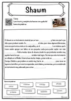 Vista previa - Hojas de trabajo - Shawm Ficha de música: texto con huecos, comprensión auditiva y sopa de letras - página 1