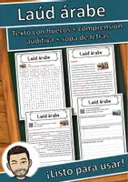 Vista previa - Hojas de trabajo - Laúd árabe Ficha de música: texto con huecos, comprensión auditiva y sopa de letras - Portada
