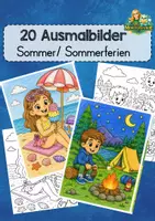 Vorschau - Mal- und Bastelvorlagen - 20 Ausmalbilder Sommerferien – Urlaub zu Hause & unterwegs - Deckblatt