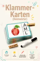 Vorschau - Bildkarten - Klammerkarten-Reimwörter erkennen - Seite 1