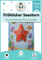 Vorschau - Arbeitsblätter - 3D-Seestern basteln – Bastelvorlage mit Unterwasserwelt und Meerestieren - Kunst ohne Vorbereitung Grundschule Klasse 1/2 - Deckblatt