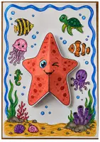 Vorschau - Arbeitsblätter - 3D-Seestern basteln – Bastelvorlage mit Unterwasserwelt und Meerestieren - Kunst ohne Vorbereitung Grundschule Klasse 1/2 - Seite 2