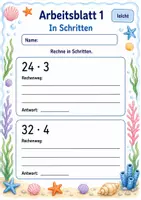 Vorschau - Arbeitsblätter - Multiplizieren und Dividieren bis 1000 Klasse 3 | Materialpaket | 20 PDFs mit 120 Arbeitsblättern - Seite 2