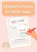 Vorschau - Arbeitsblätter - Schuljahresreflexion - Ausfüllblatt für Schüler*innen - Deckblatt