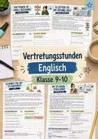 Vorschau - Stundenentwürfe - Vertretungsstunden Englisch Klasse 9-10 | 10 Arbeitsblätter - Deckblatt