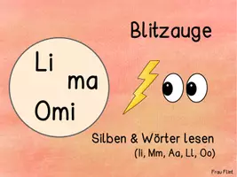 Vorschau - Spiele - Blitzauge Silben & Wörter lesen - PDF digitale Tafel Kl. 1 - Seite 1