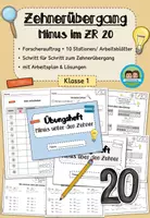 Vorschau - Stationenlernen - Zehnerübergang Minus im Zahlenraum 20 - Übungsheft (Klasse 1) - Deckblatt