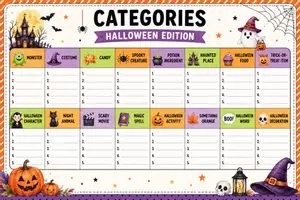 Vorschau - Arbeitsblätter - Englisch Stadt Land Fluss Spiel Halloween Edition - Deckblatt