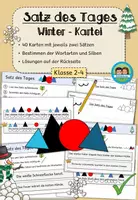 Vorschau - Arbeitsblätter - Satz des Tages - Übungskartei Winter (Klasse 2-4) - Deckblatt