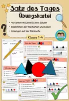 Vorschau - Arbeitsblätter - Satz des Tages - Übungskartei (Klasse 1-4) #schulstartbyextraklasse - Deckblatt