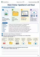 Vorschau - Arbeitsblätter - Dateien Ordner und Cloud Struktur Arbeitsheft Klasse 5 bis 6 Schulstart digitales Arbeiten ordnen - Seite 1