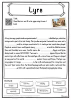 Vorschau - Arbeitsblätter - Lyre Music worksheet: cloze text, listening comprehension and word search - English - Seite 1