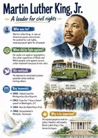 Vorschau - Arbeitsblätter - Lernplakat + Englischsprachige AB zum Thema "Martin Luther King, Jr." + Lösung & MP3 + Mindmap + Infografik - Deckblatt