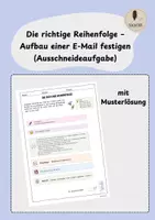 Vorschau - Arbeitsblätter - Die richtige Reihenfolge – Aufbau einer E-Mail festigen (Ausschneideaufgabe) mit Musterlösung - Deckblatt