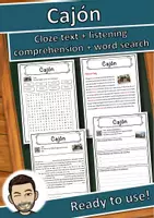 Vorschau - Arbeitsblätter - Cajón Music worksheet: cloze text, listening comprehension and word search - English - Deckblatt