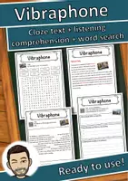 Vorschau - Arbeitsblätter - Vibraphone Music worksheet: cloze text, listening comprehension and word search - English - Deckblatt