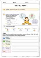 Vorschau - Arbeitsblätter - Eine E-Mail planen, schreiben und überarbeiten mit Musterlösung - Seite 1