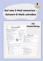 Vorschau - Arbeitsblätter - Auf eine E-Mail antworten – Antwort-E-Mails schreiben - Deckblatt