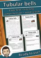 Vorschau - Arbeitsblätter - Tubular bells Music worksheet: cloze text, listening comprehension and word search - English - Deckblatt