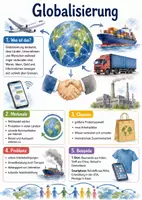Vorschau - Arbeitsblätter - Lernposter + Arbeitsblätter zum Thema "Globalisierung" + Lösung & MP3 + Mindmap + Infografik - Deckblatt